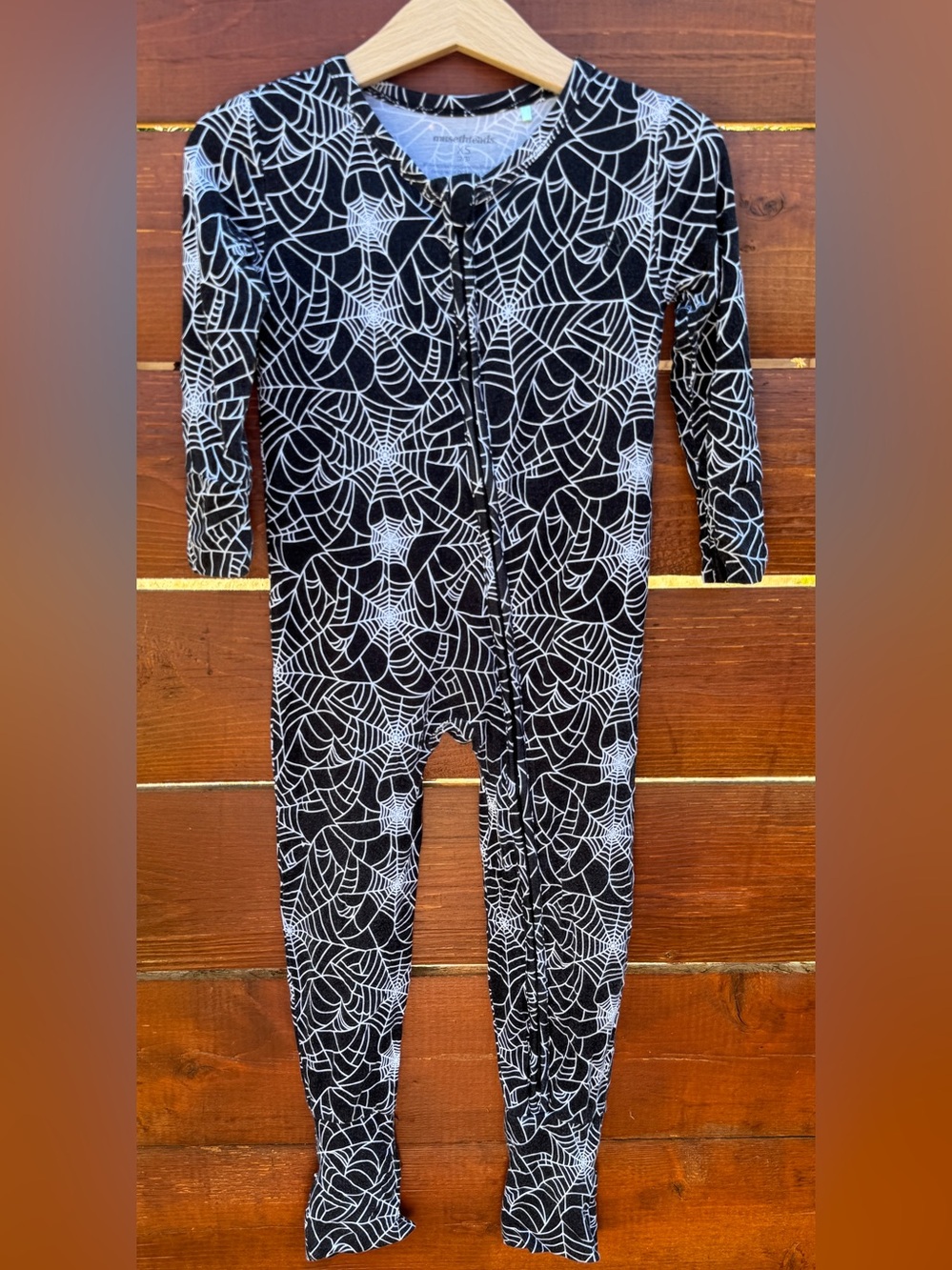 Muse Threads bamboo Halloween Spiderweb romper XS 2/3